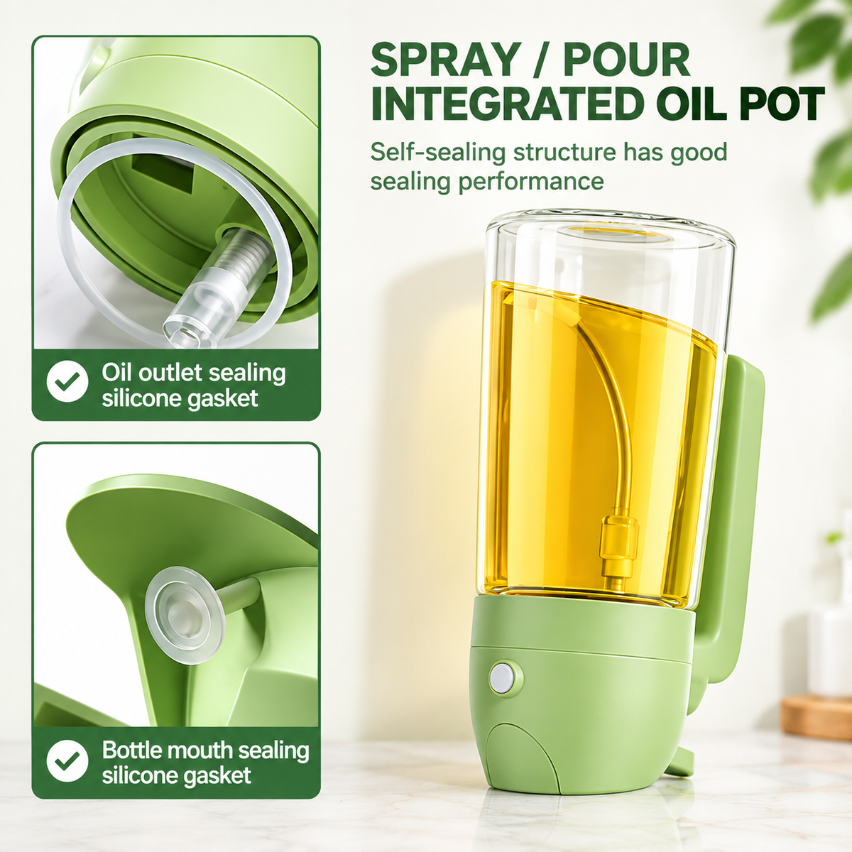 2-in-1 Oil Sprayer & Pourer Bottle
